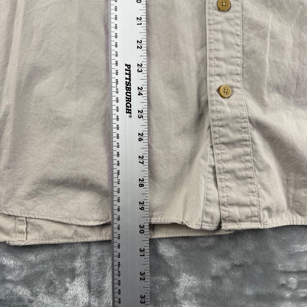 Cabelas Outdoor Gear Mens XL Khaki Cotton Fishing Hiking Utility Shirt Vent Back - Picture 7 of 16